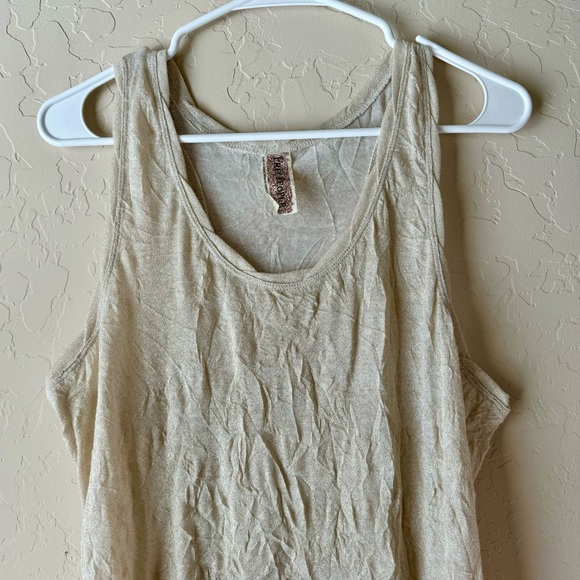 Free people golden sparkle textured tank top - Picture 2 of 5